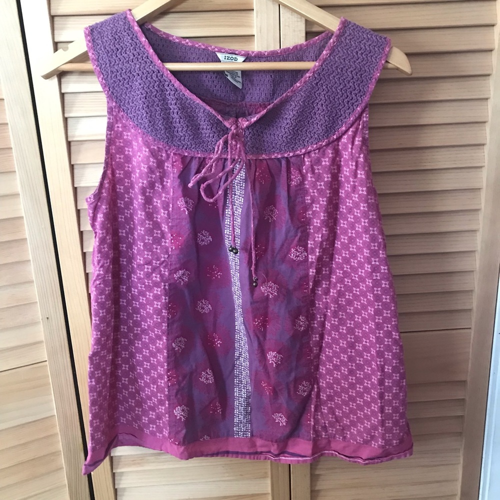 ☀️2/10☀️ Pink Floral Izod Tank Top